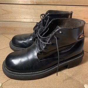 Bed Stu Black Lace-up Leather Boots Size 9.5